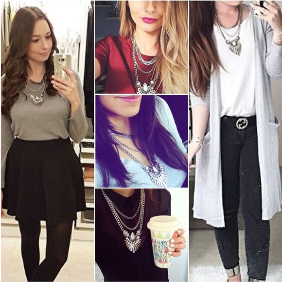 Silver Art Deco Style Necklace - Picture 4 of 6